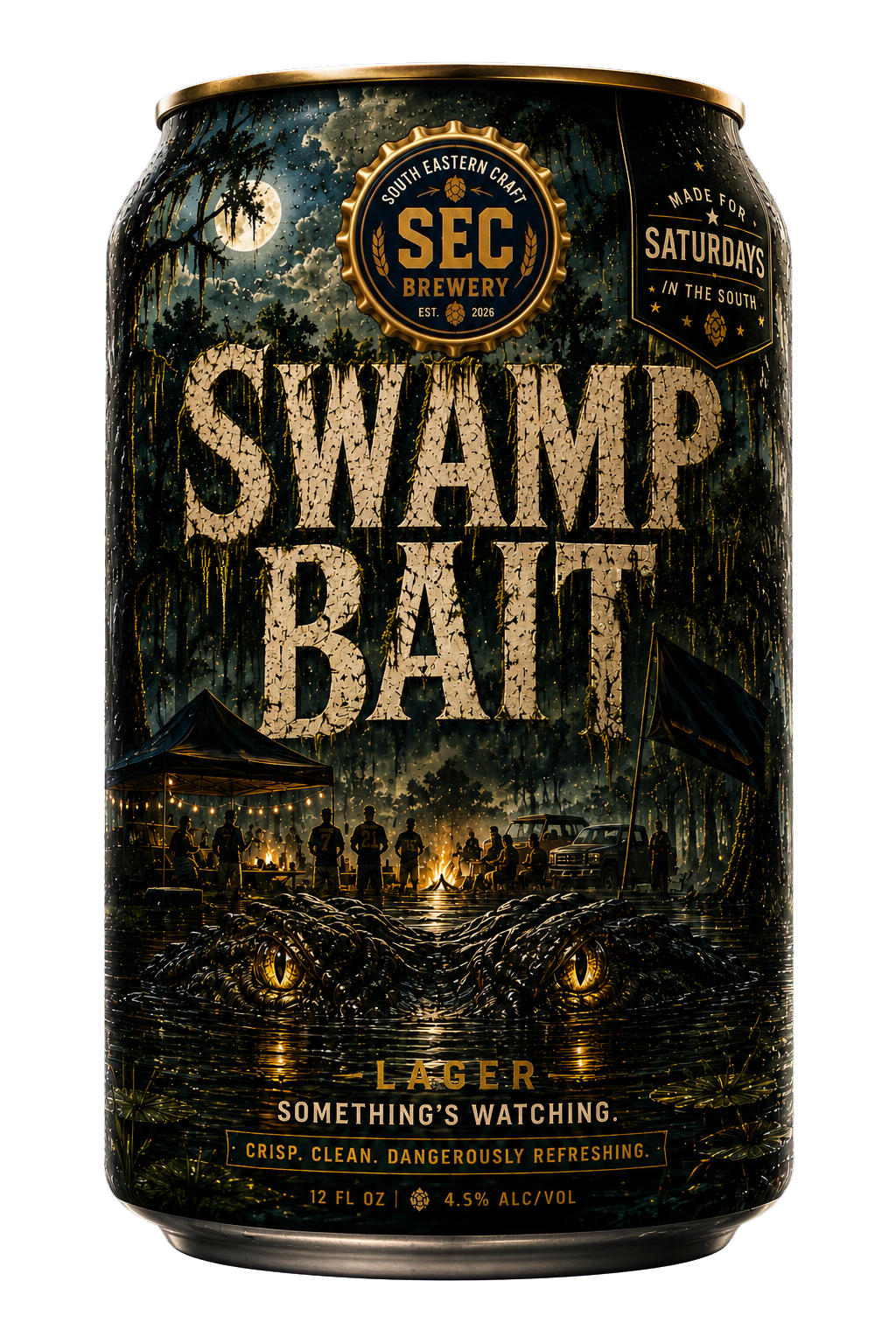 SWAMP BAIT can artwork