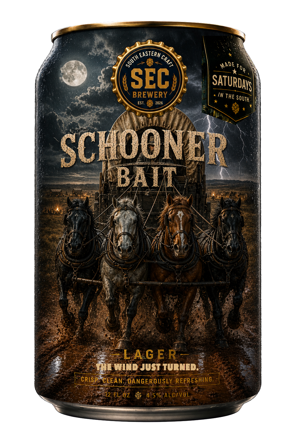 SCHOONER BAIT can artwork