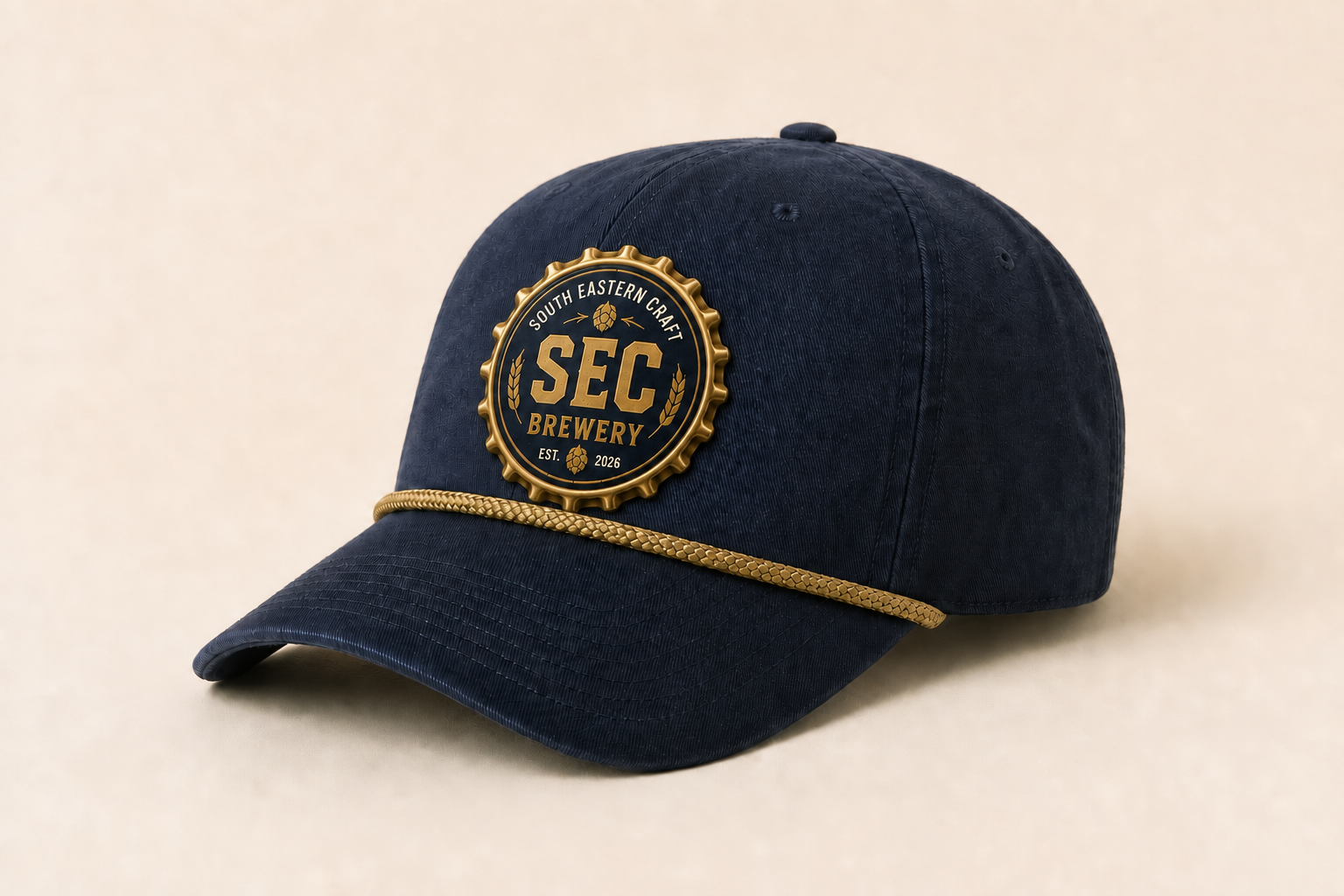 Navy SEC Brewery rope cap with the official dimensional beer-top seal